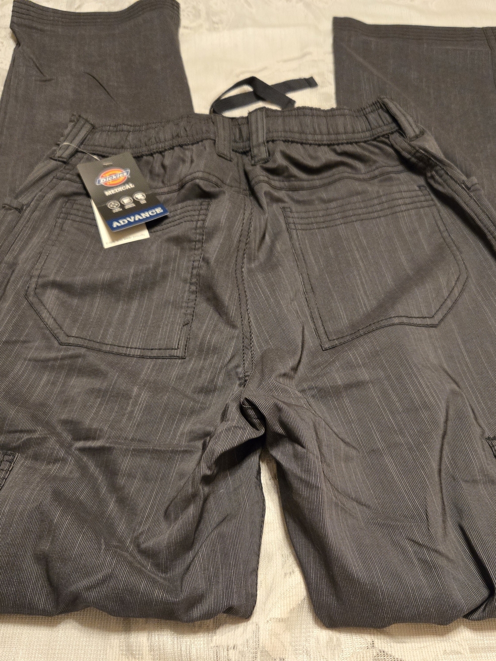 Dickies Men’s Gray Pinstripe Cargo Pants - Elastic Waist